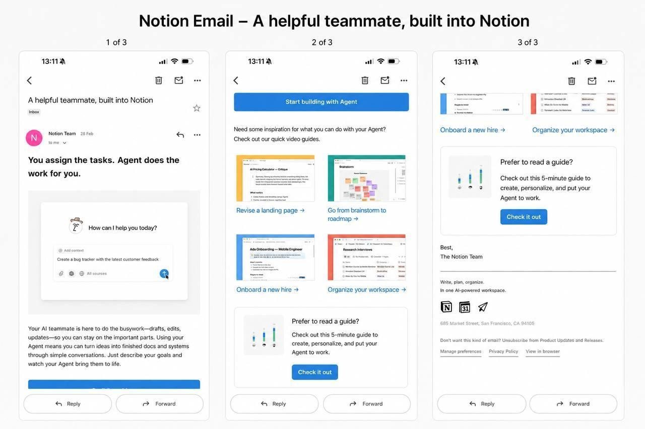 The first lifecycle email, promoting AI agent workflows with no personalisation.